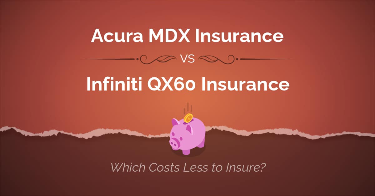 Acura MDX vs Infiniti QX60 insurance comparison illustration