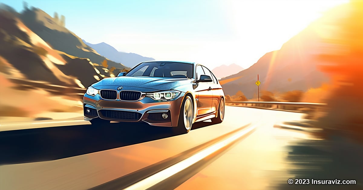 Stylized illustration of a BMW 335i