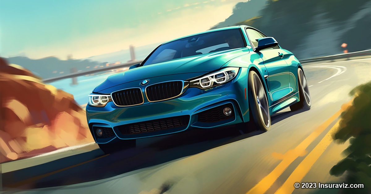 Stylized illustration of a BMW 435i