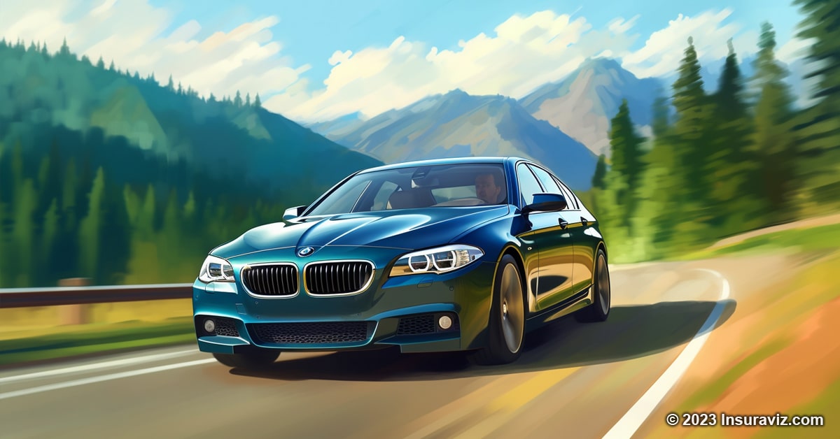 Stylized illustration of a BMW 528xi