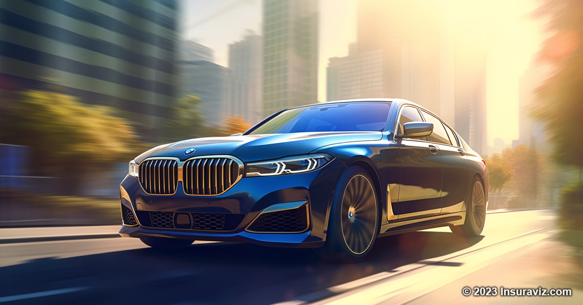 Stylized illustration of a BMW Alpina B7