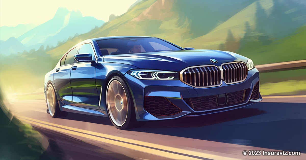Stylized illustration of a BMW Alpina B8