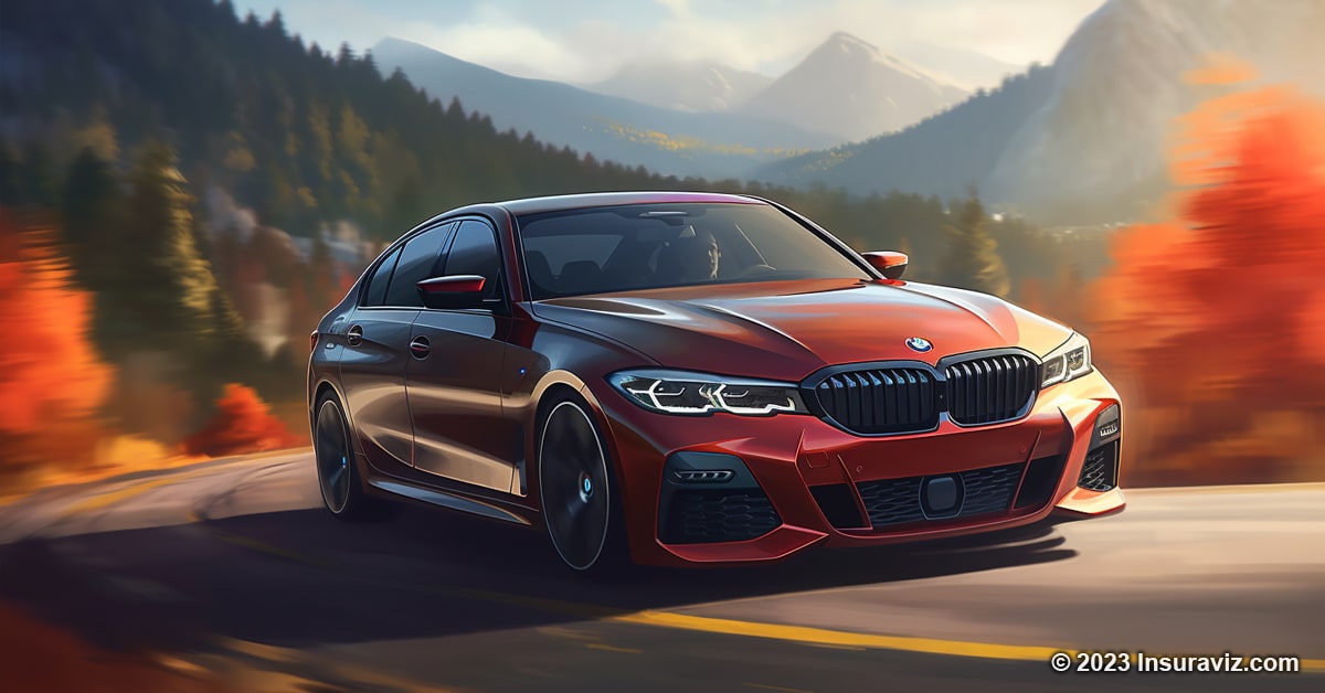 Stylized illustration of a BMW M340i