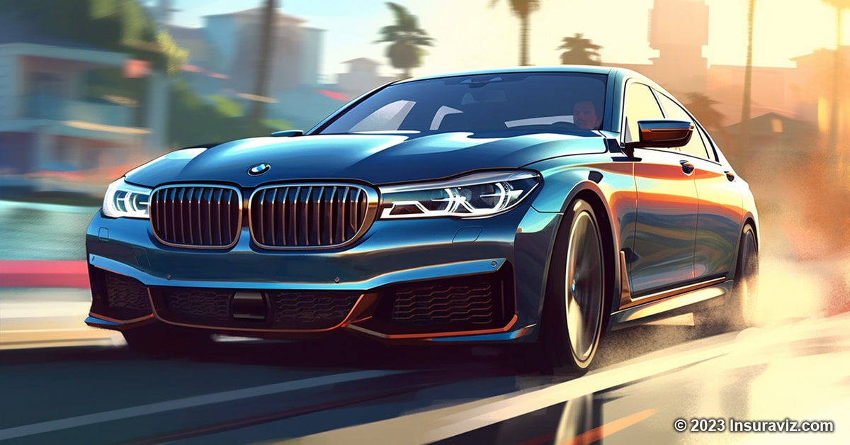 Stylized illustration of a BMW m760xi