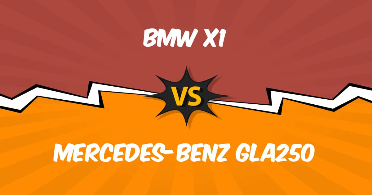 BMW X1 vs Mercedes-Benz GLA250 insurance comparison illustration