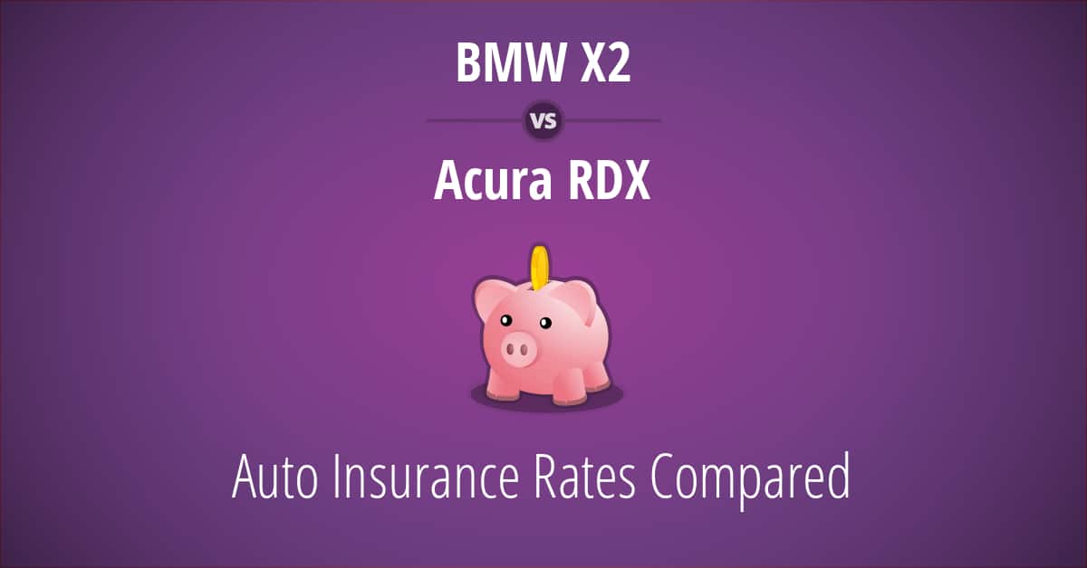 BMW X2 vs Acura RDX insurance comparison illustration