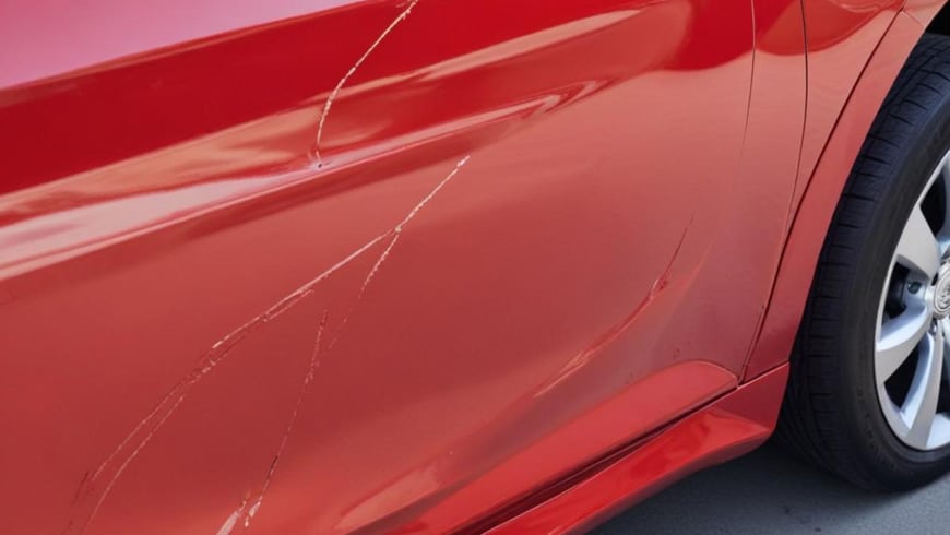 scratches on car door paint from vandalism
