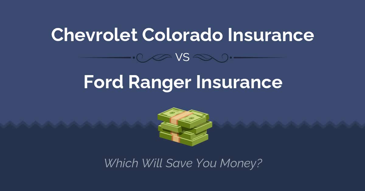 Chevrolet Colorado vs Ford Ranger insurance comparison illustration