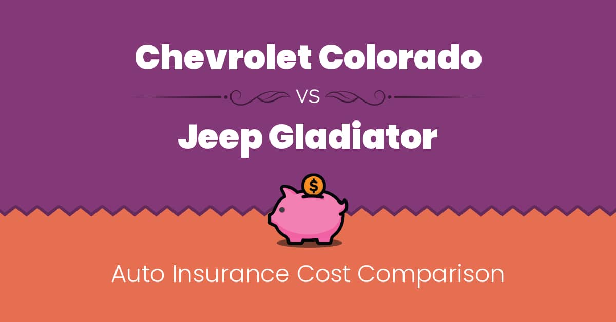 Chevrolet Colorado vs Jeep Gladiator insurance comparison illustration