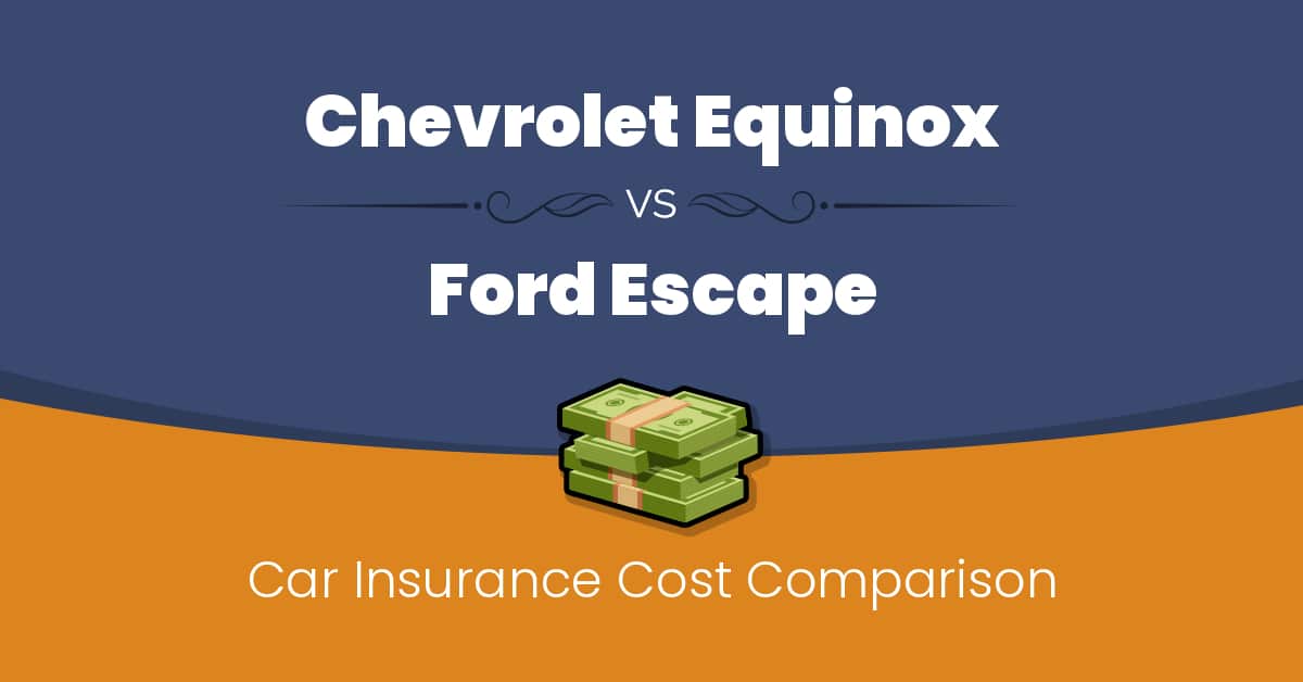 Chevrolet Equinox vs Ford Escape insurance comparison illustration