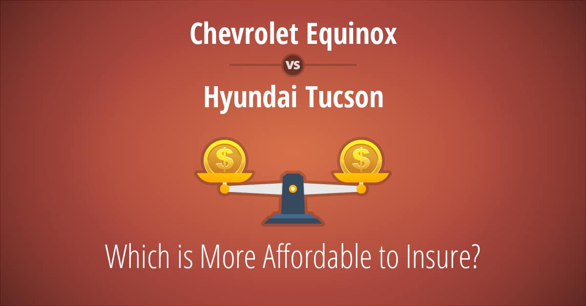 Chevrolet Equinox vs Hyundai Tucson insurance comparison illustration