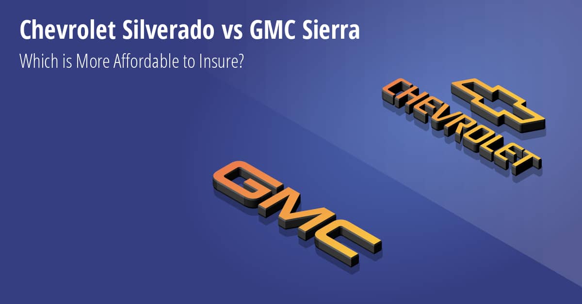 Chevrolet Silverado vs GMC Sierra insurance comparison illustration