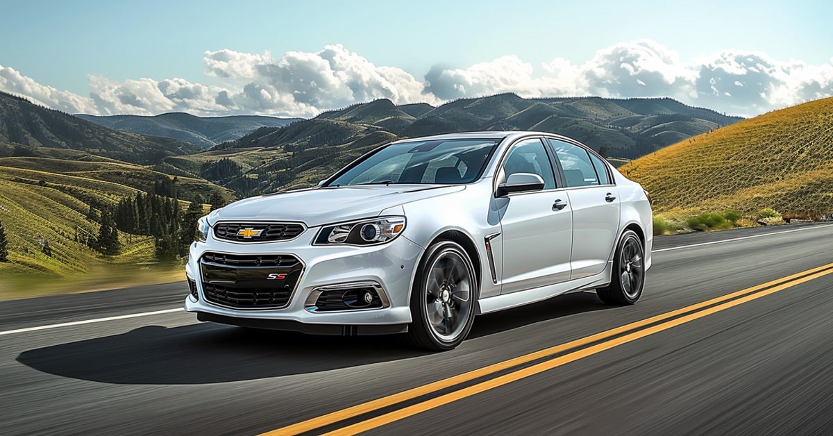 Stylized illustration of a Chevrolet SS