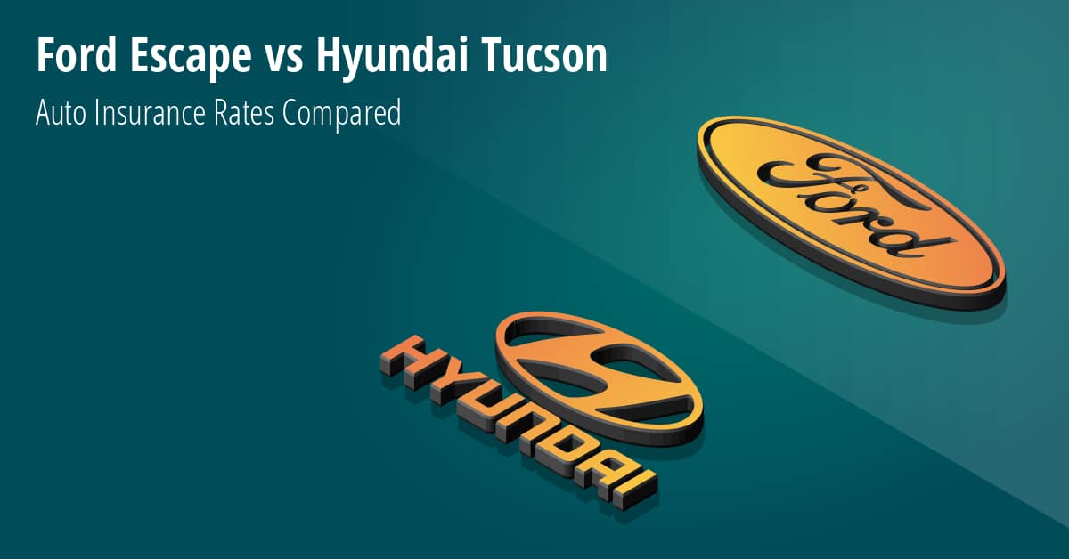 Ford Escape vs Hyundai Tucson insurance comparison illustration