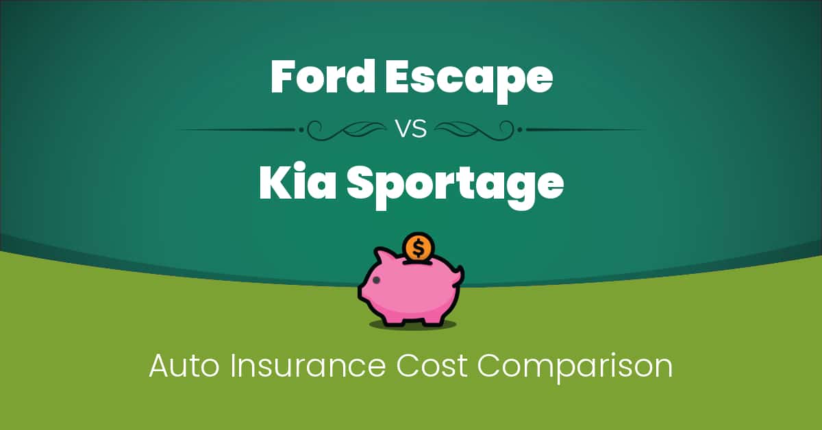 Ford Escape vs Kia Sportage insurance comparison illustration