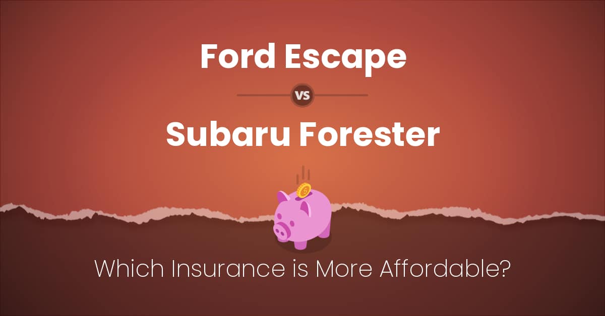 Ford Escape vs Subaru Forester insurance comparison illustration