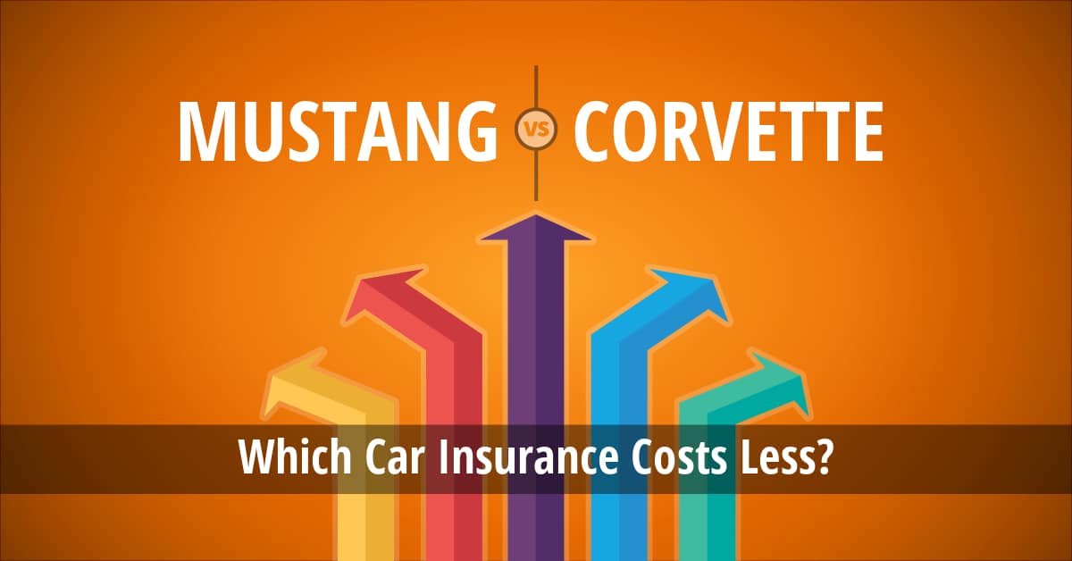 Ford Mustang vs Chevrolet Corvette insurance comparison illustration