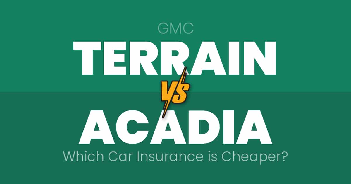 GMC Terrain vs GMC Acadia insurance comparison illustration