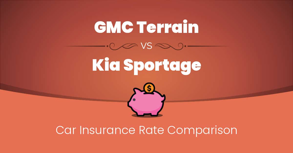 GMC Terrain vs Kia Sportage insurance comparison illustration