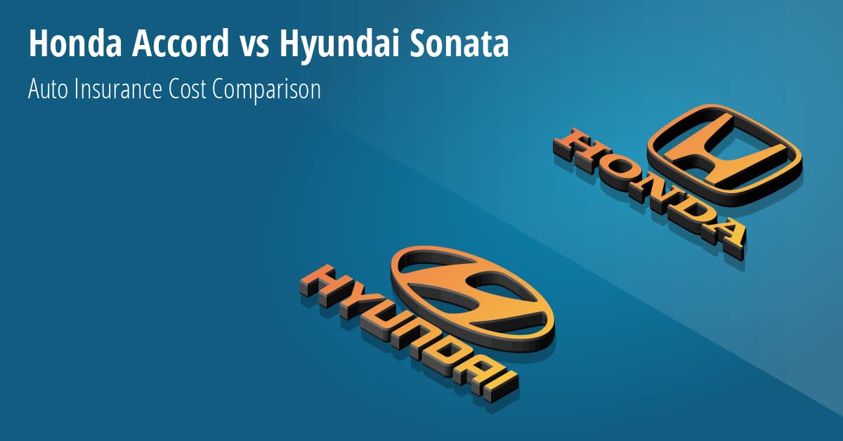 Honda Accord vs Hyundai Sonata insurance comparison illustration