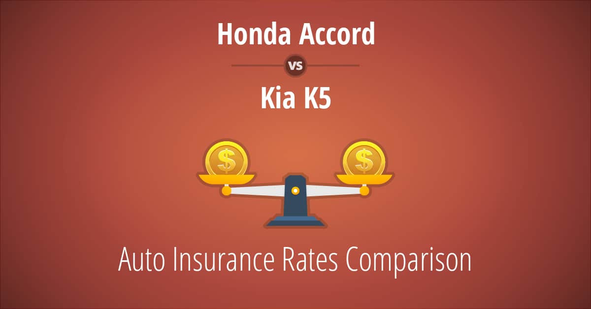 Honda Accord vs Kia K5 insurance comparison illustration