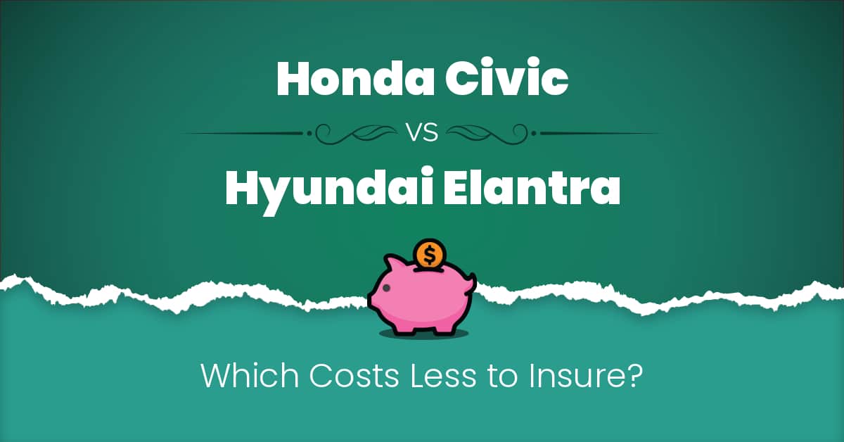 Honda Civic vs Hyundai Elantra insurance comparison illustration