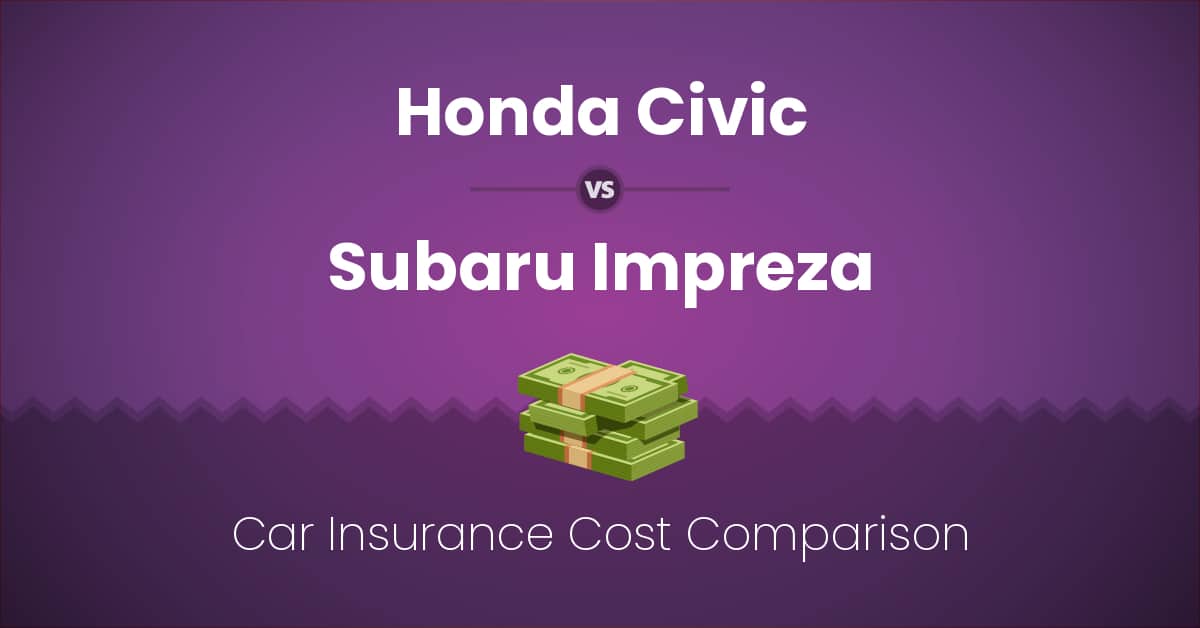 Honda Civic vs Subaru Impreza insurance comparison illustration