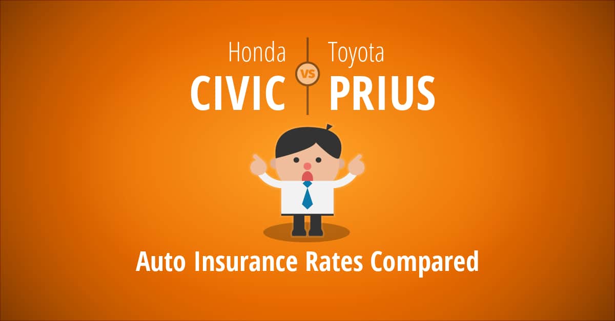 Honda Civic vs Toyota Prius insurance comparison illustration