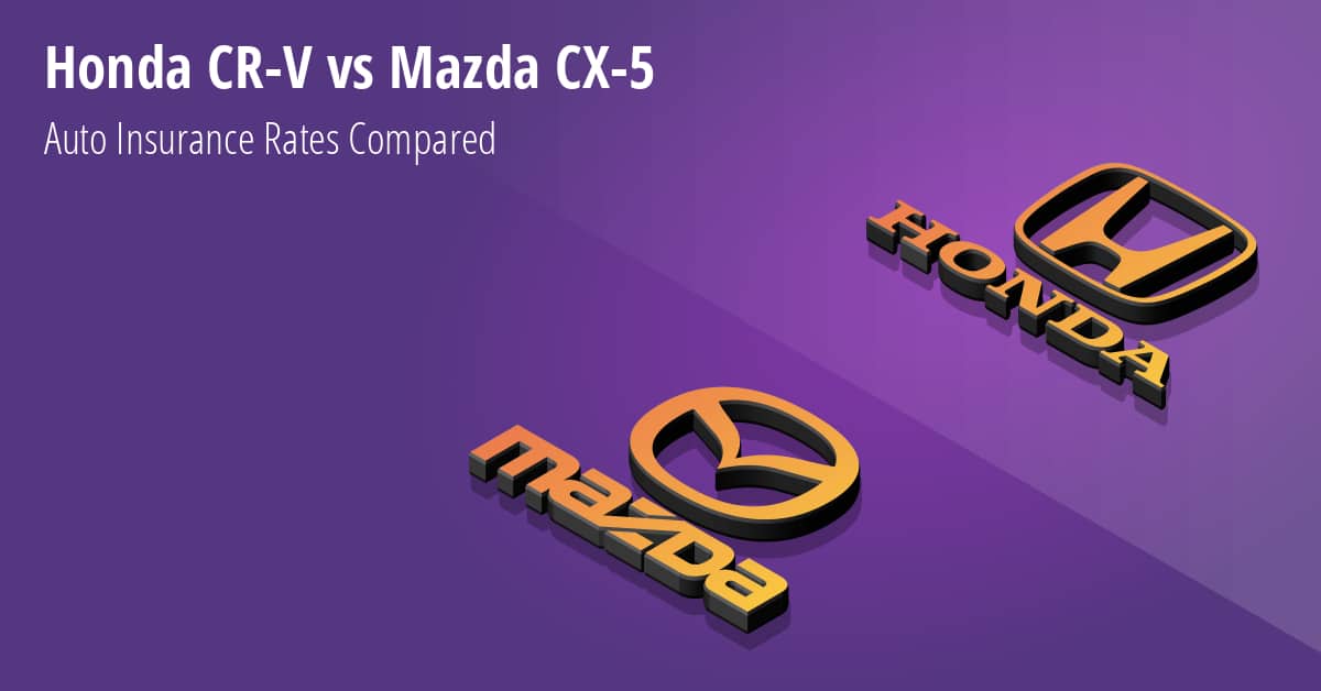 Honda CR-V vs Mazda CX-5 insurance comparison illustration