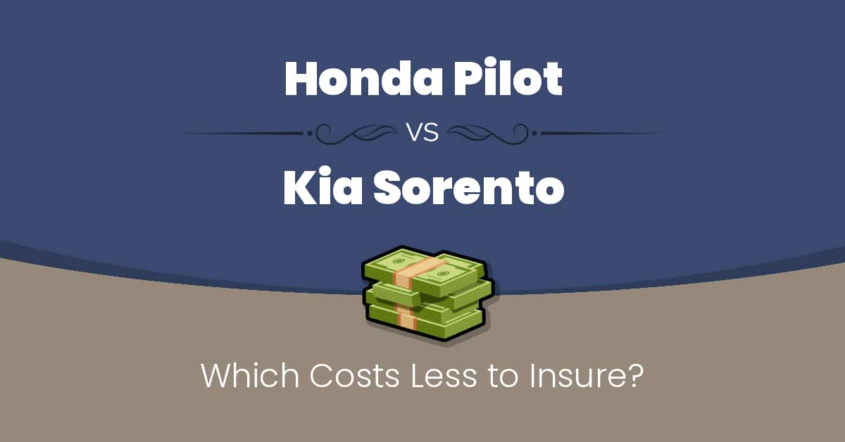 Honda Pilot vs Kia Sorento insurance comparison illustration