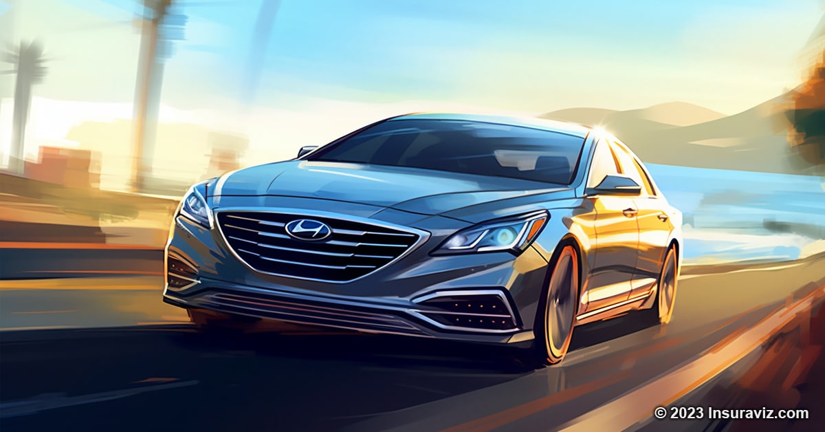 Stylized illustration of a Hyundai Azera