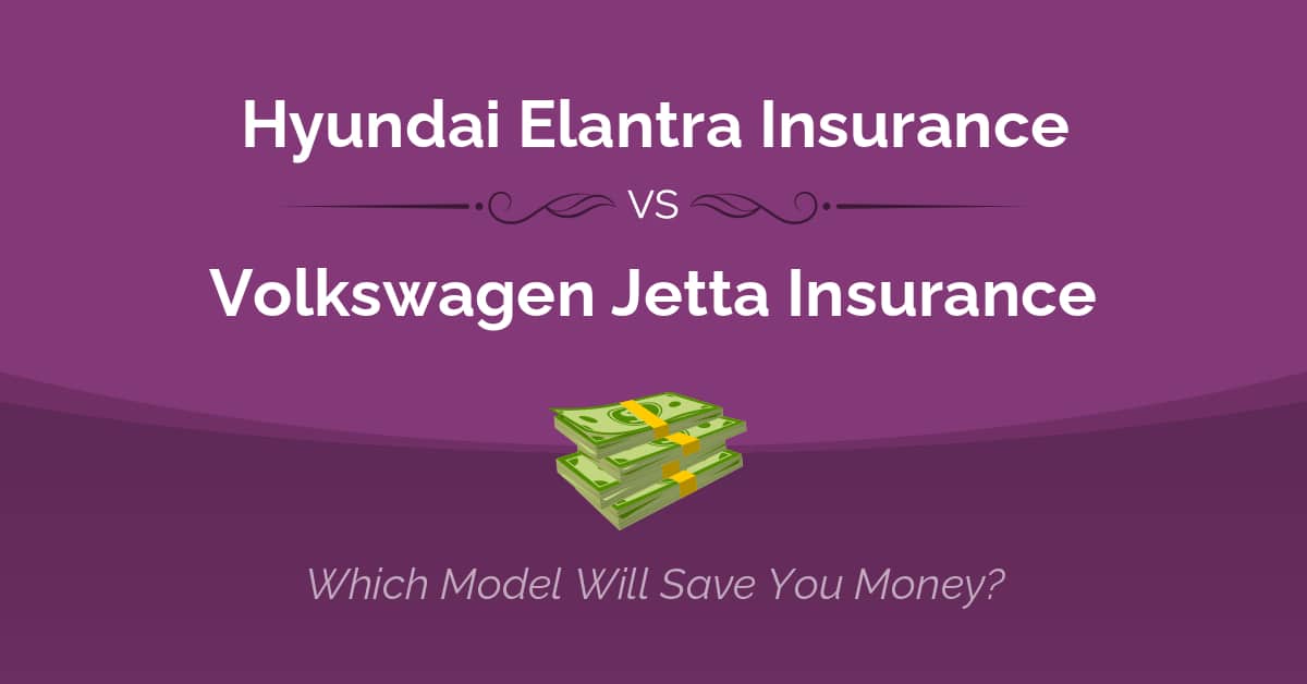 Hyundai Elantra vs Volkswagen Jetta insurance comparison illustration