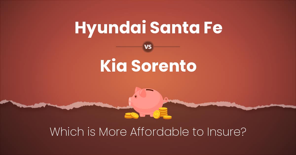 Hyundai Santa Fe vs Kia Sorento insurance comparison illustration