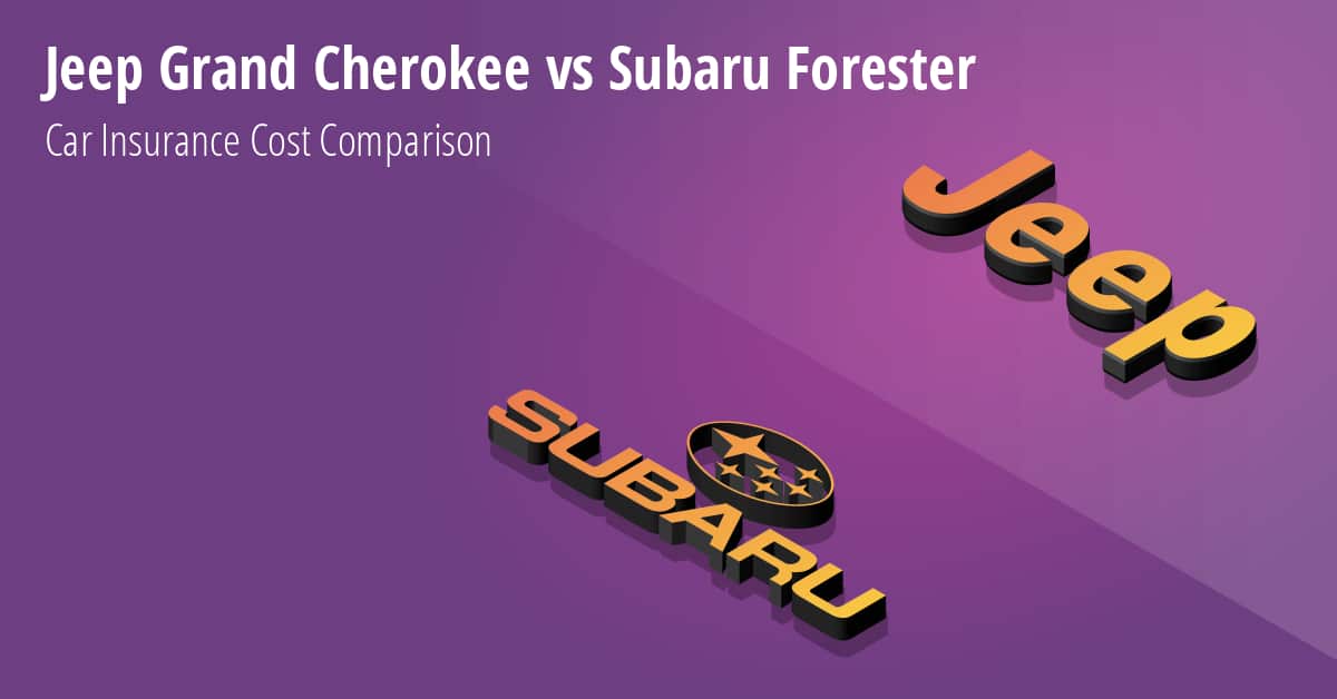 Jeep Grand Cherokee vs Subaru Forester insurance comparison illustration