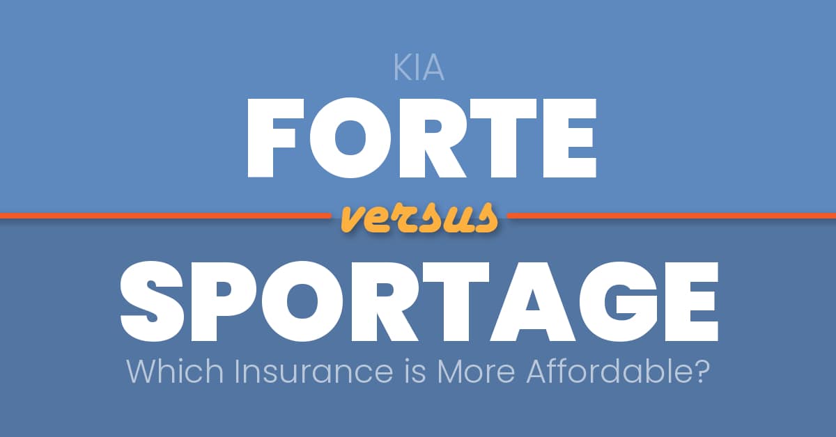 Kia Forte vs Kia Sportage insurance comparison illustration