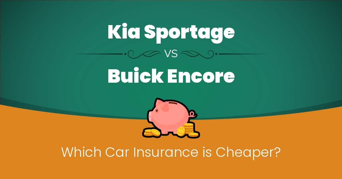 Kia Sportage vs Buick Encore insurance comparison illustration