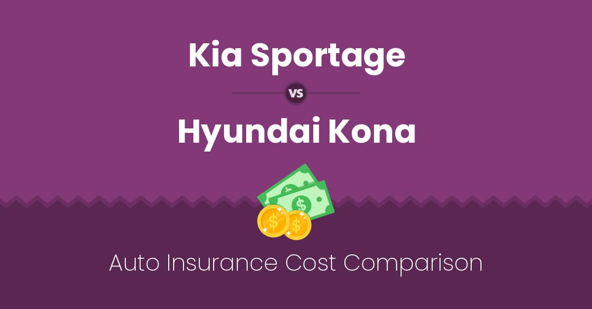 Kia Sportage vs Hyundai Kona insurance comparison illustration