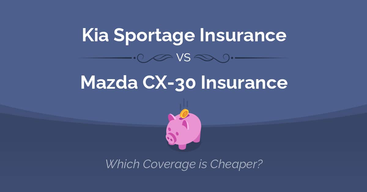 Kia Sportage vs Mazda CX-30 insurance comparison illustration