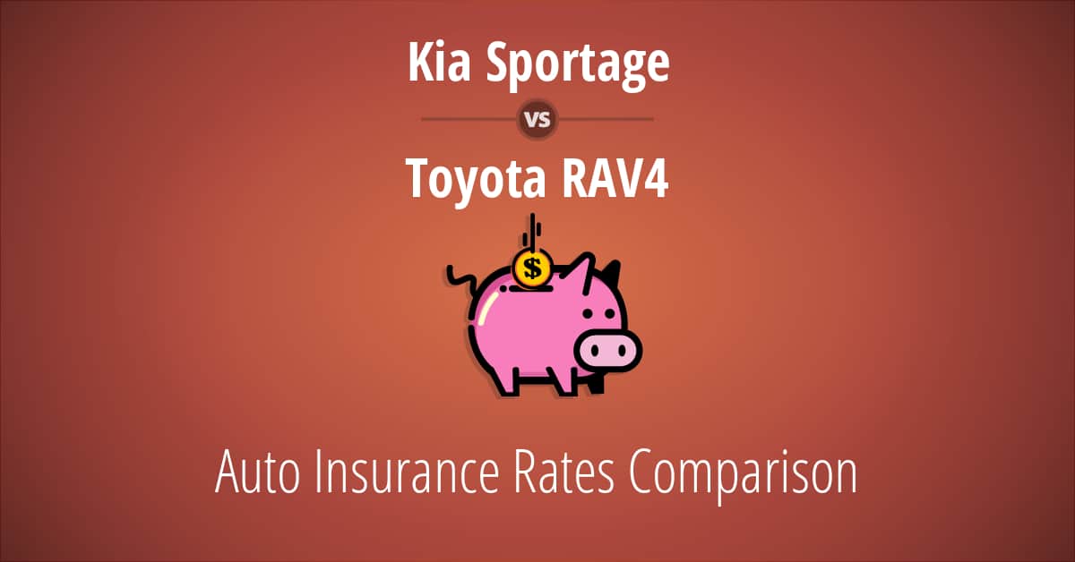 Kia Sportage vs Toyota RAV4 insurance comparison illustration