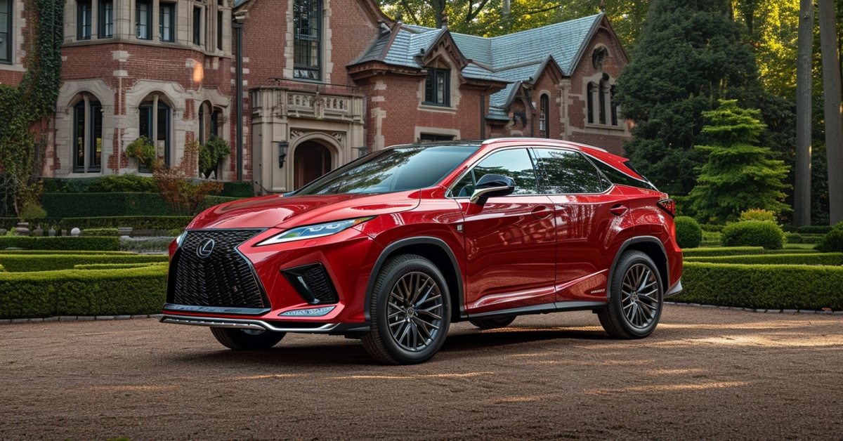 Lexus RX 350L parked in front of brick building