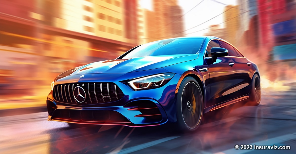 Stylized illustration of a Mercedes-Benz AMG CLS53