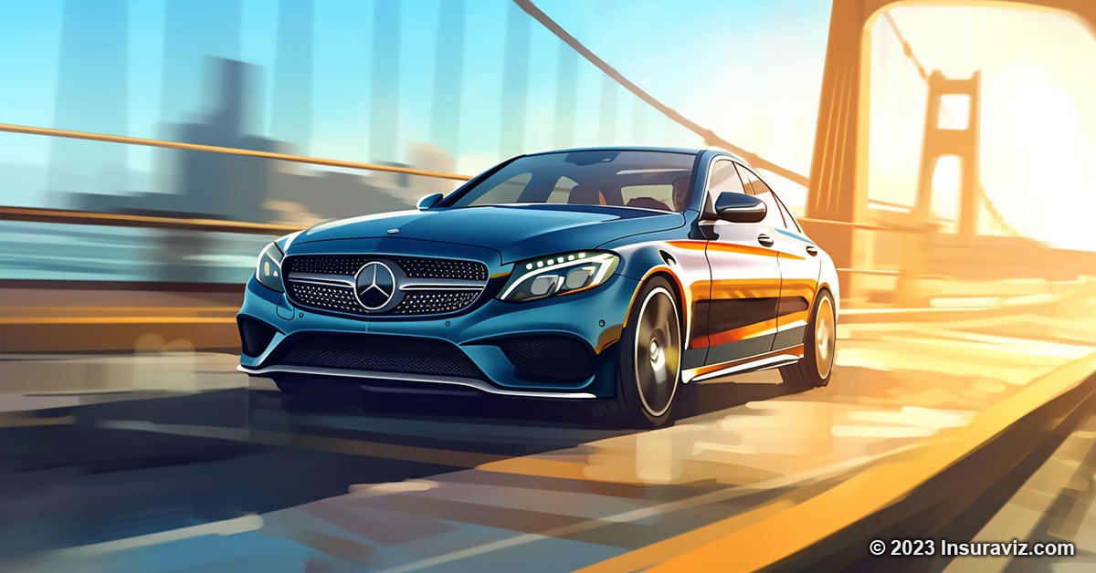 Stylized illustration of a Mercedes-Benz C350e
