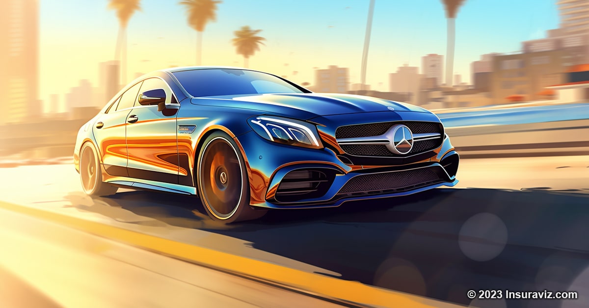 Stylized illustration of a Mercedes-Benz CLS63 AMG