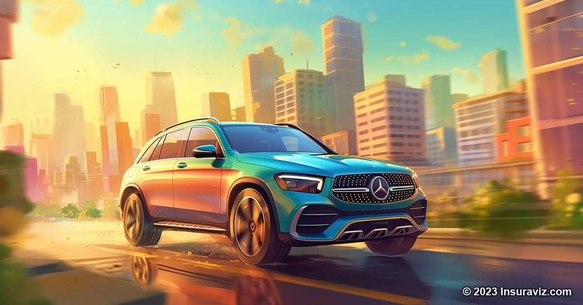 Stylized illustration of a Mercedes-Benz GLC350E