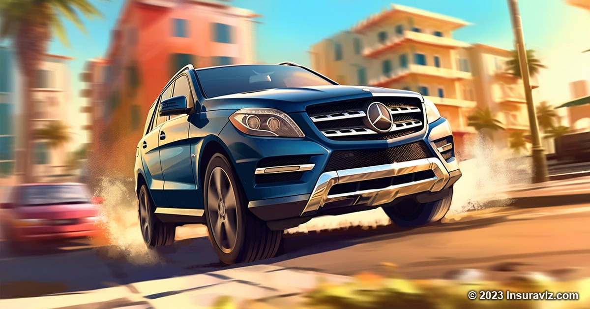Stylized illustration of a Mercedes-Benz ML550