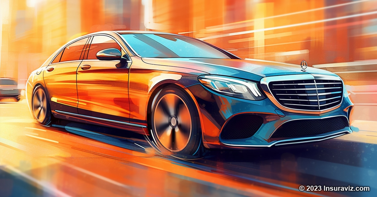 Stylized illustration of a Mercedes-Benz S450