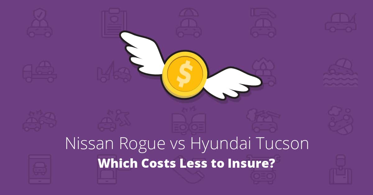 Nissan Rogue vs Hyundai Tucson insurance comparison illustration