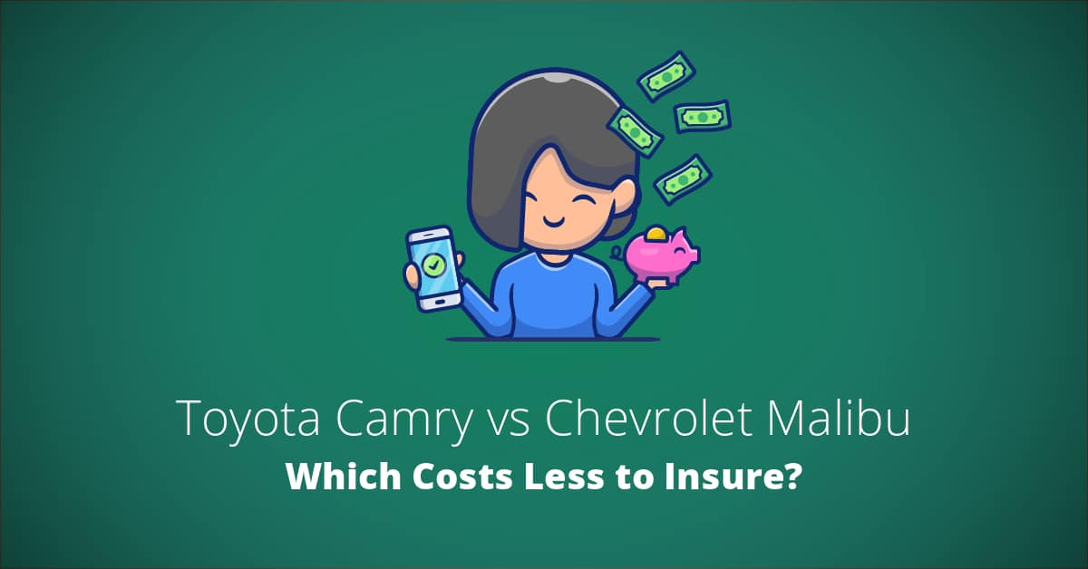 Toyota Camry vs Chevrolet Malibu insurance comparison illustration