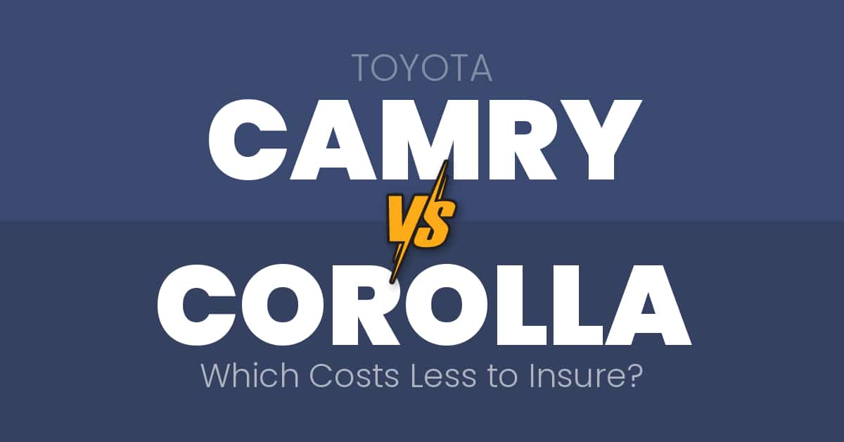 Toyota Camry vs Toyota Corolla insurance comparison illustration