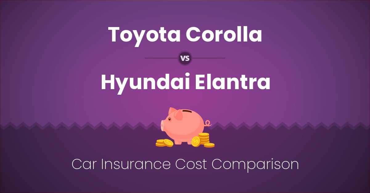 Toyota Corolla vs Hyundai Elantra insurance comparison illustration